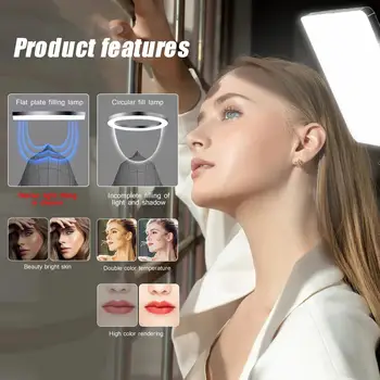 LED Video Lights Conference Photography Lighting Selfie Light Photo Studio Lamp With Tripod for Shoot Live Streaming TikTok Zoom 4