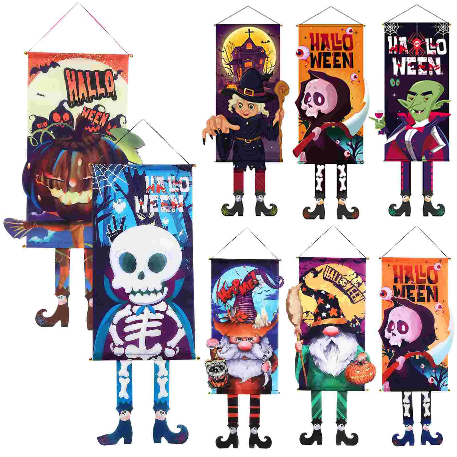 

8 Pcs Birthday Decoration for Girl Halloween Ornament The Banner Sign Door Decorative