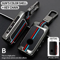 Premium Metallic Car Key Case Cover with 4-Button Design (Gray- 3 buttons)