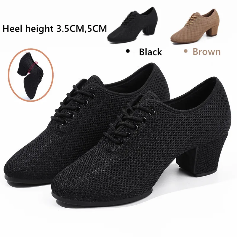 Salsa Dance Shoes Mesh Canvas For Men Women Standard Outdoor Modern Ballroom Tango Latin Jazz
