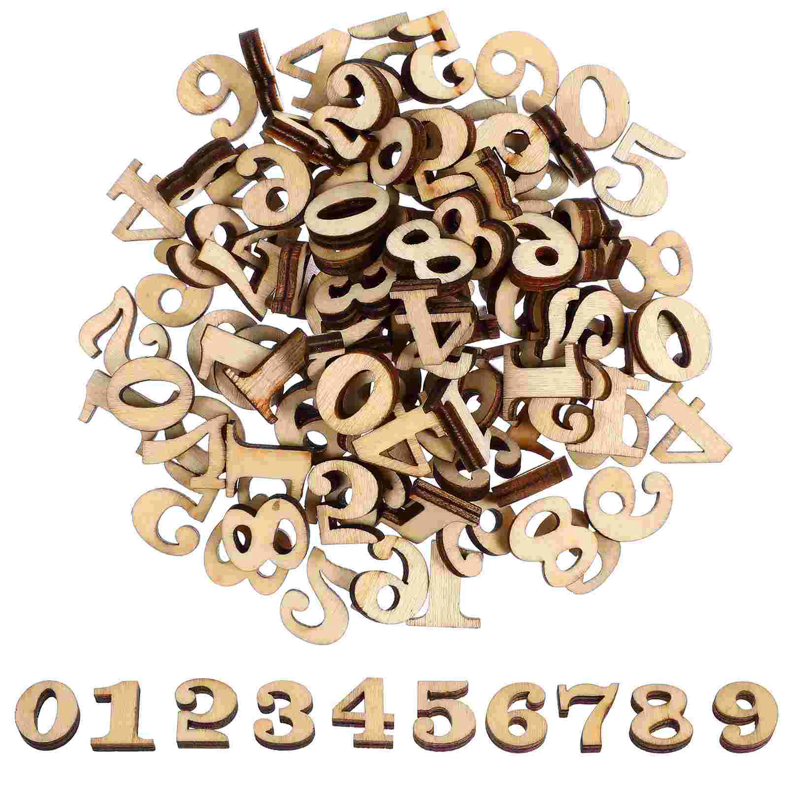 

100 Pcs Decor Wood Numbers for DIY Crafts Blank Wooden Bamboo Discs Baby Decors