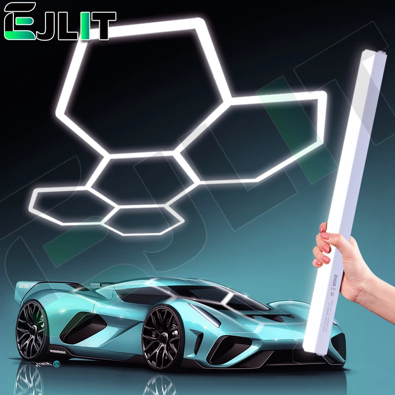 Honeycomb Led Light Garage Light Hexagon Led lamp 110V-240V Led Tube Ceiling Lighting For Auto Car Body Repair Led Workshop