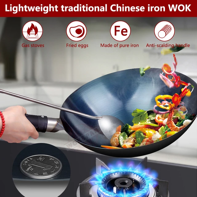 USA Made Light Iron Wok. Induction ready & seasoned for you! by