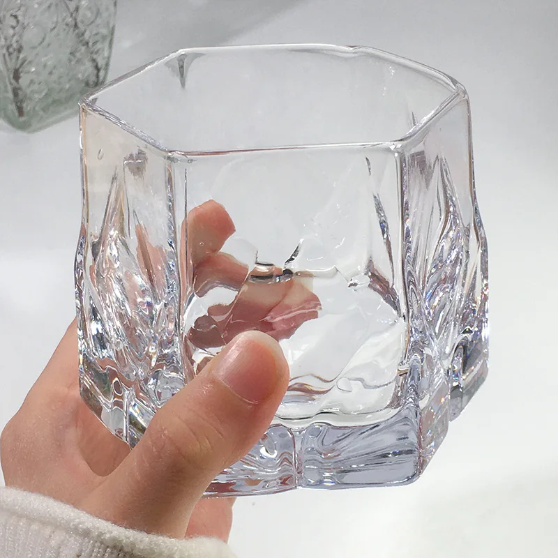 

Glass Retro Latte Ice Coffee Cup Whiskey Cup Creative Personality Foreign Wine Tumbler Square Cup Kitchen Drinkware Wine Glasses