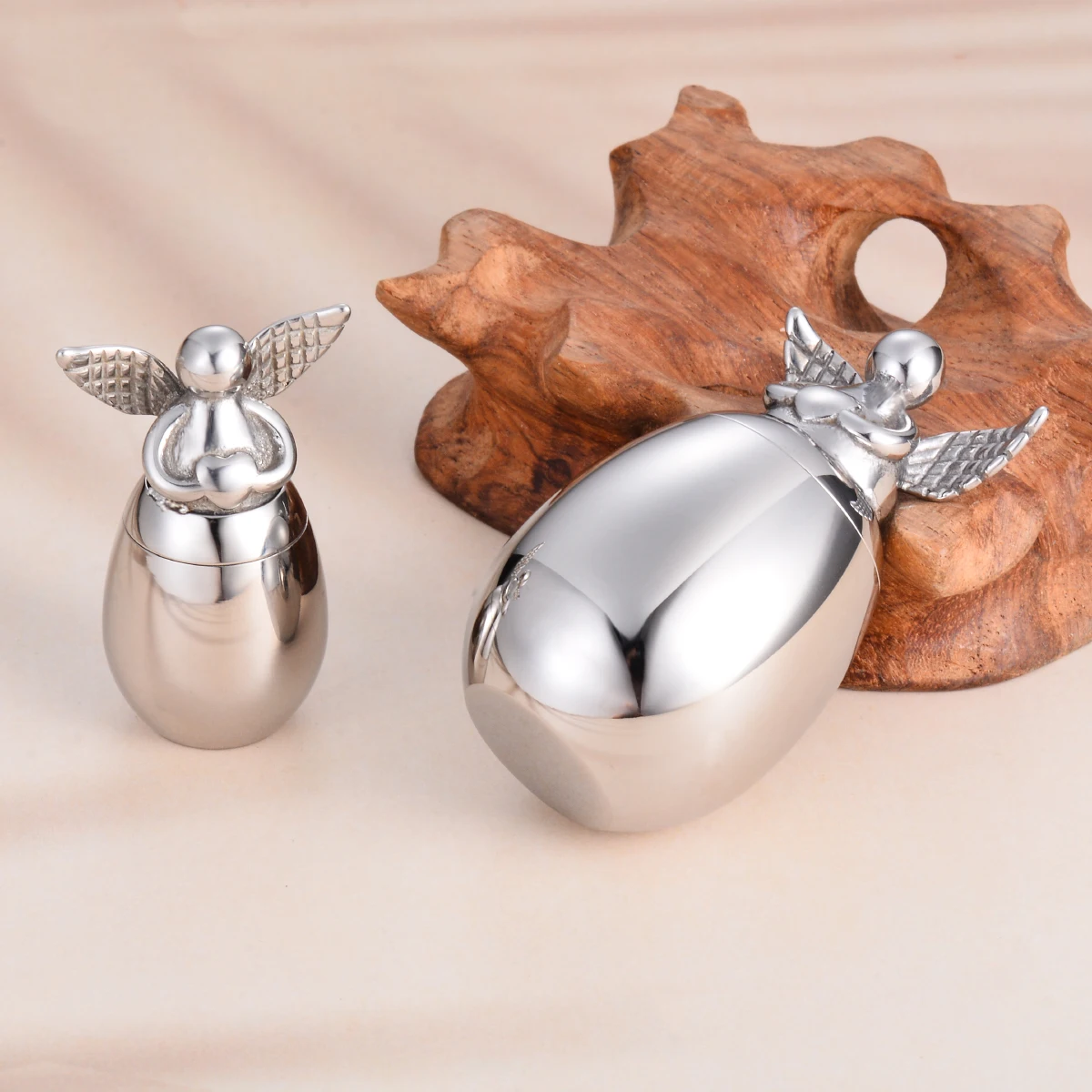 Cute Angel Wing Heart Memorial Keepsake Stainless Steel Cremation Urns for Human Pet Ashes Can be Engraved cremation urn