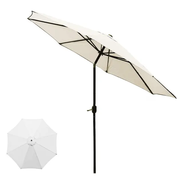Uv Protection Parasol Sunshade Esernyő Burkolat 3 Méter Kerti Borító Vízálló Tengerparti Lombkorona Csere 6 Bordák
