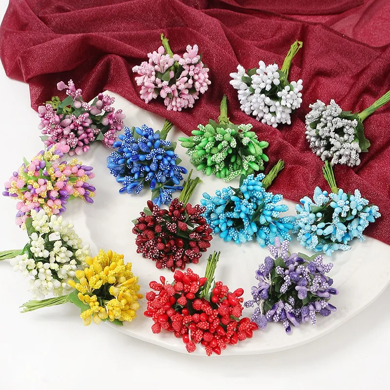 GJHL Artificial Flower 12/36/72/144 Pcs Handcraft Artificial Flowers Stamen : GJHL Artificial Flower 12⁄36⁄72⁄144 Pcs Handcraft