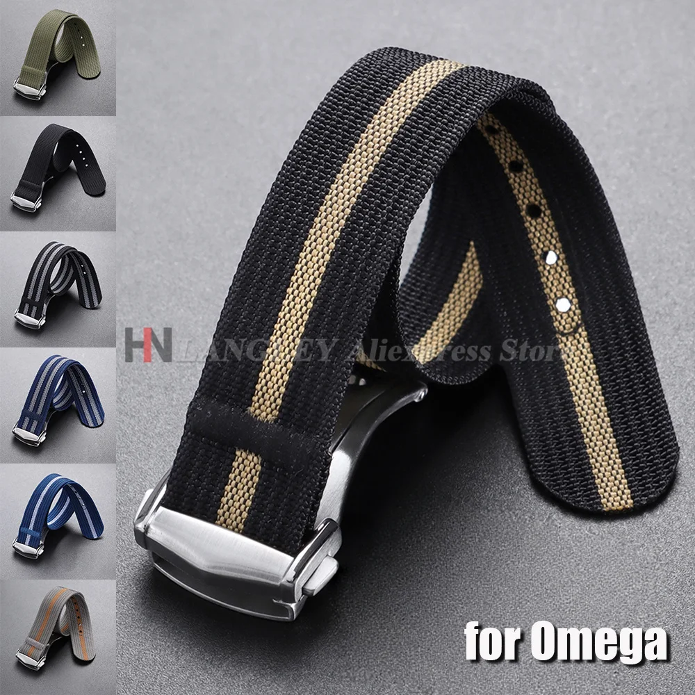 Durable Nylon Waterproof Watch Strap with Folding Buckle - Sporty and Stylish Wristband