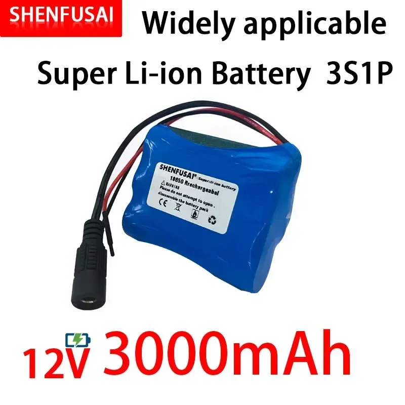 

SHENFUSAI NWE 12 V 3000 mAh 18650 Li-ion Rechargeable battery and 12.6V 1A Charger cctv camera