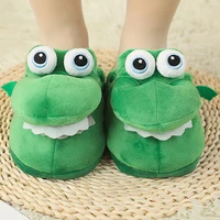 Cartoon Crocodile Cotton Slippers With Moving Mouth Funny Home Cotton Shoes Winter Walking Warm Christmas Gift For Men Women 1