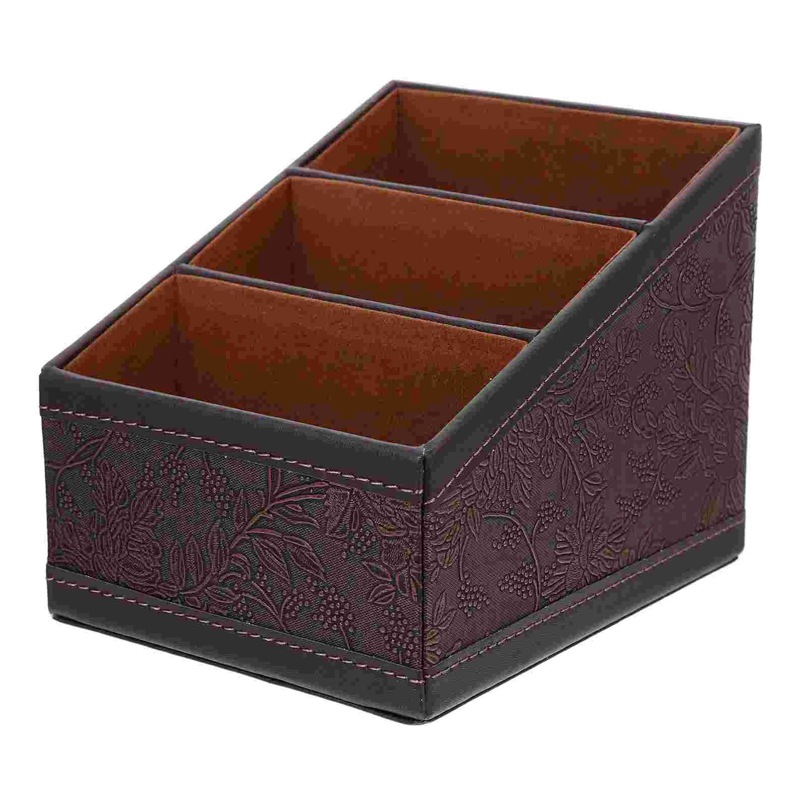 

Трапециевидная Подставка для сотового телефона, коробка для хранения, полиуретановый держатель с дистанционным управлением, настольный органайзер для всякой всячины