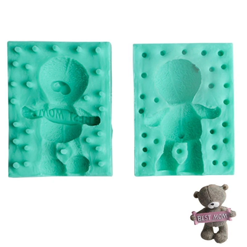 

3D Bear Silicone Soap Mold for Fondant Cake Decorating Chocolate Polymer Mould Mother's Day Gift Making Party Decor