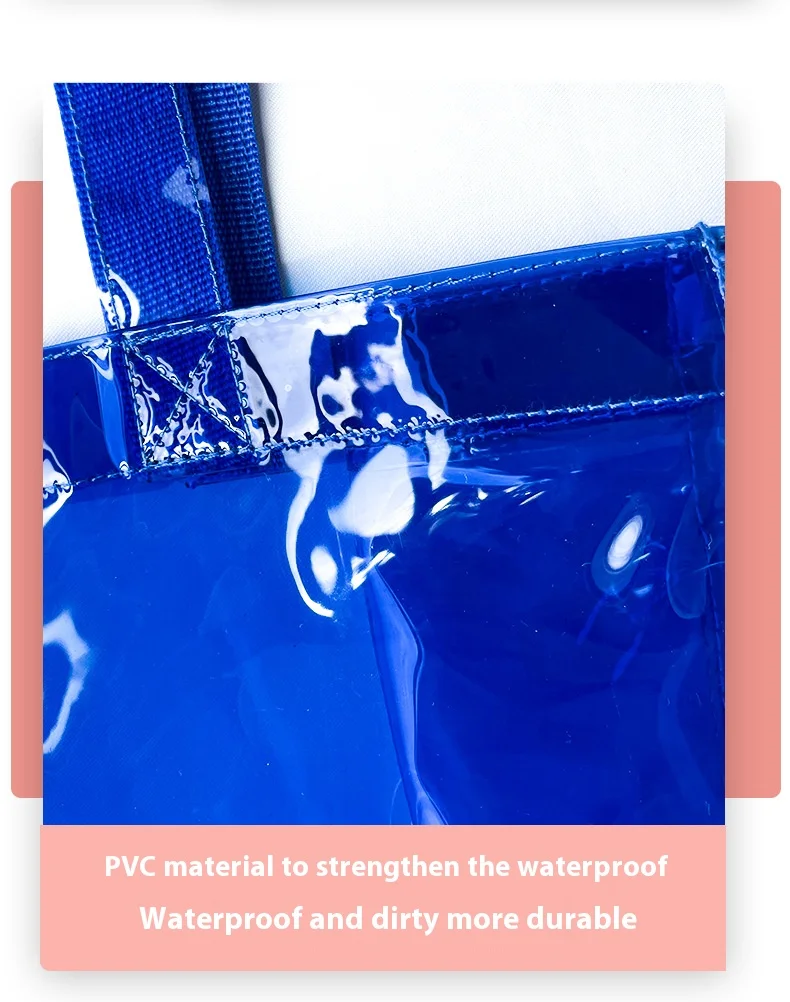 Neue große, durchsichtige Tragetasche, wasserdicht, sanddicht, für Strand, Reisen, Schwimmbad, Umhängetasche, Unisex-Handtasche, Stadiongenehmigung – Detail 7