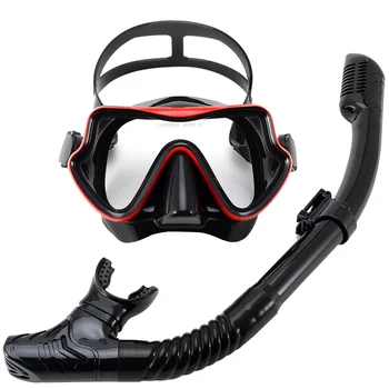 Masques de plongée sous-marine professionnels, ensemble de plongée en apnée pour adultes, jupe en Silicone, lunettes Anti-buée, équipement de piscine