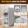 24 Pack Stackable Shoebox Thicken & Sturdy Clear Multifunctional Shoe Box for Universal Shoe Storage and Sneaker Boot Container 4