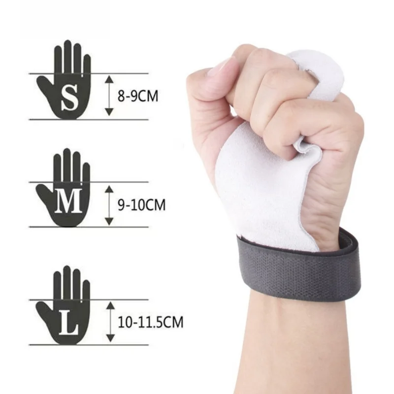 1 Pair Crossfit Gym Hand Grip Leather Gloves for Weightlifting Pull-up