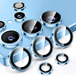 Diamond Camera Lens Protector Case with Full Cover Glass and Metal Ring for Ultimate Lens Protection (Light Blue - 05)