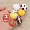 9PCS Flatback Resin Sports Ball Cabochon Rugby Basketball Football Volleyball Golf Tennis Cameo Jewelry Accessory Decor 3