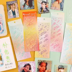 Autocollants de décoration Photo de météores à paillettes Ins, 2 pièces, cartes Photo Kpop décoratives de rêves, papeterie scolaire, DIY bricolage 