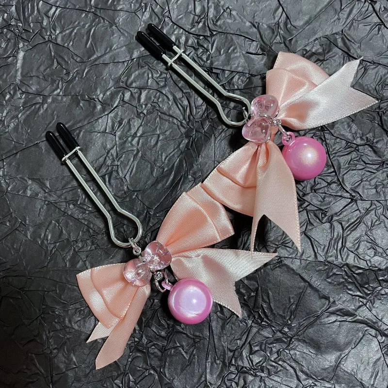 Pinces à tétons sensuelles en forme d'arc avec clochette sonore, pour massage et stimulation unisexe des tétons, jouet érotique pour couples SM, préliminaires et jeux érotiques._voghion.com