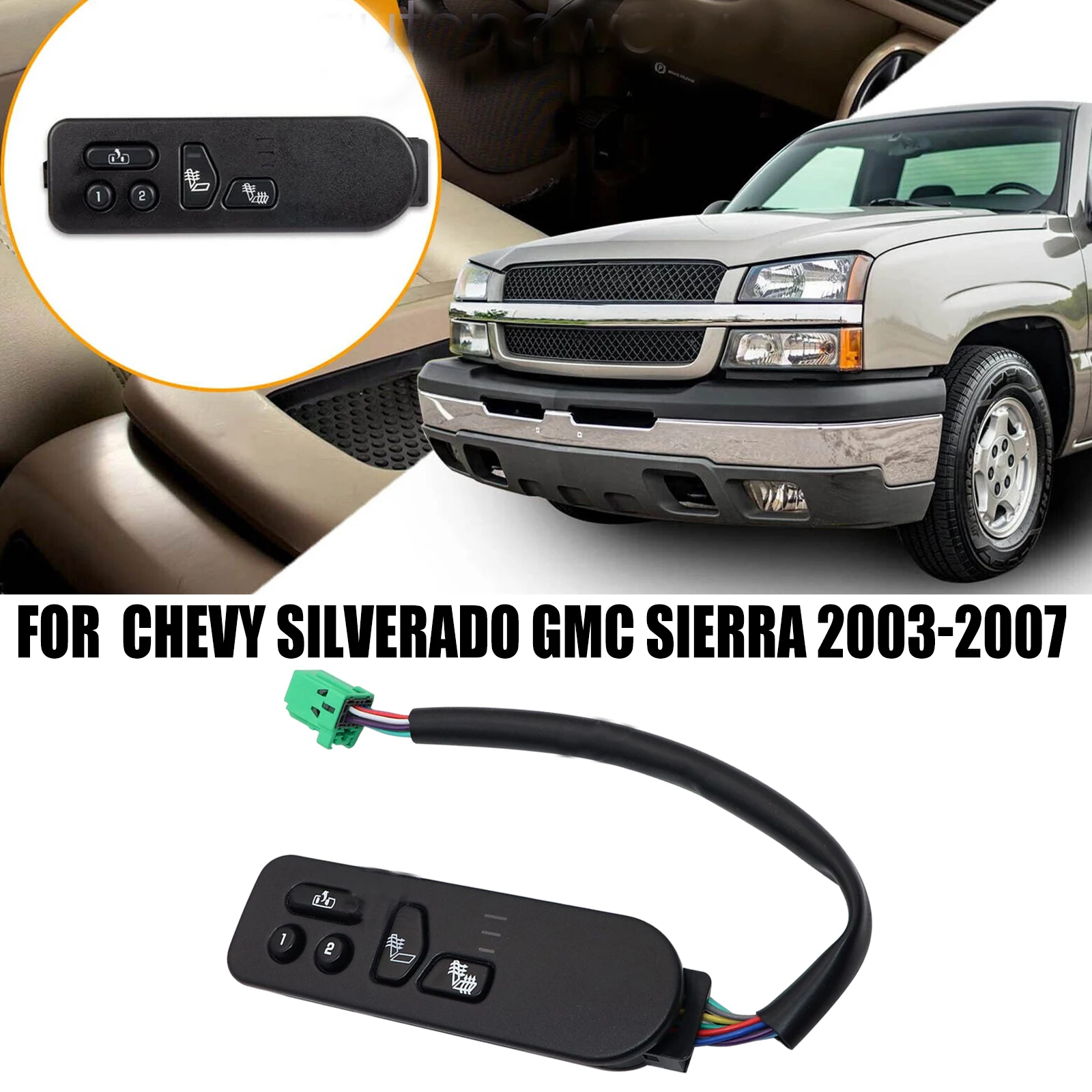 

Power Seat Switch For 2003-2007 Chevy Silverado GMC Sierra Front Left Seat Heater Switch 15179137 15116863 Automotive Parts