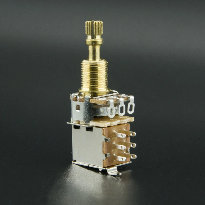 Guitar Potentiometer 2Pcs Brass Split Shaft Bass Guitar Push Push Potentiometer
