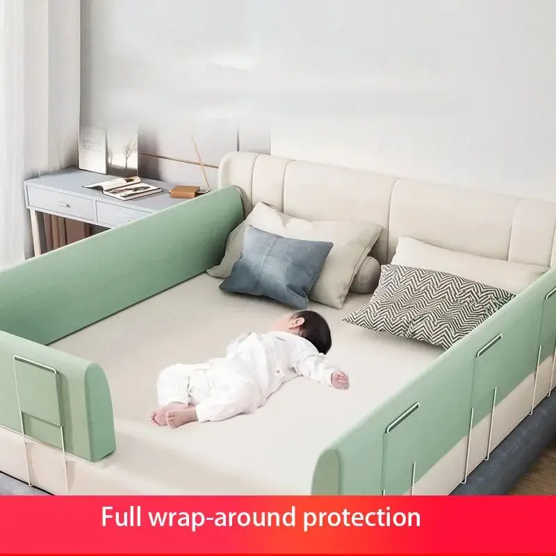 180cm Bedside Guardrail Bed Fence Newborn Fall Protection Fence Baby Bed Side Baby Anti-fall Soft Package Enclosure Blocker