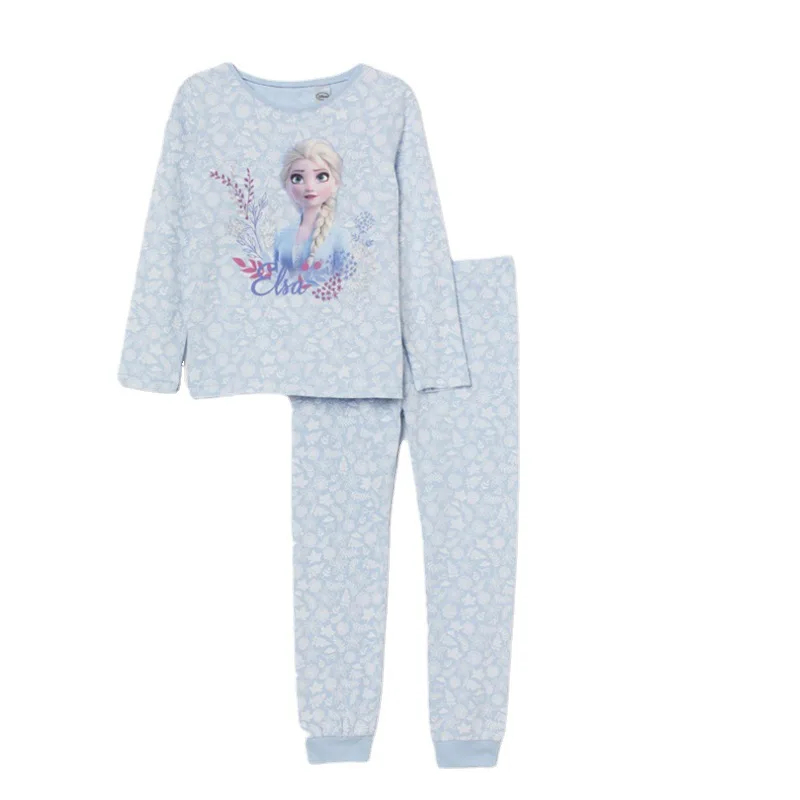 New Disney Frozen Elsa Girls Pajama Sets Long Sleeve Children Clothing Cartoon Kid Baby Pyjamas Sleepwear Spring Home Nightgown