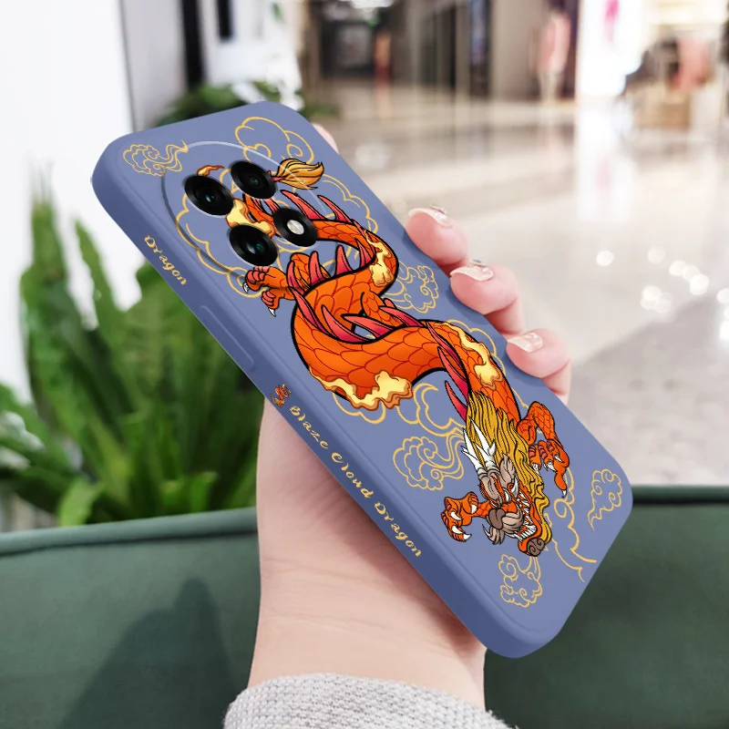 Red Flame Dragon Liquid Silicone Phone Case Cover