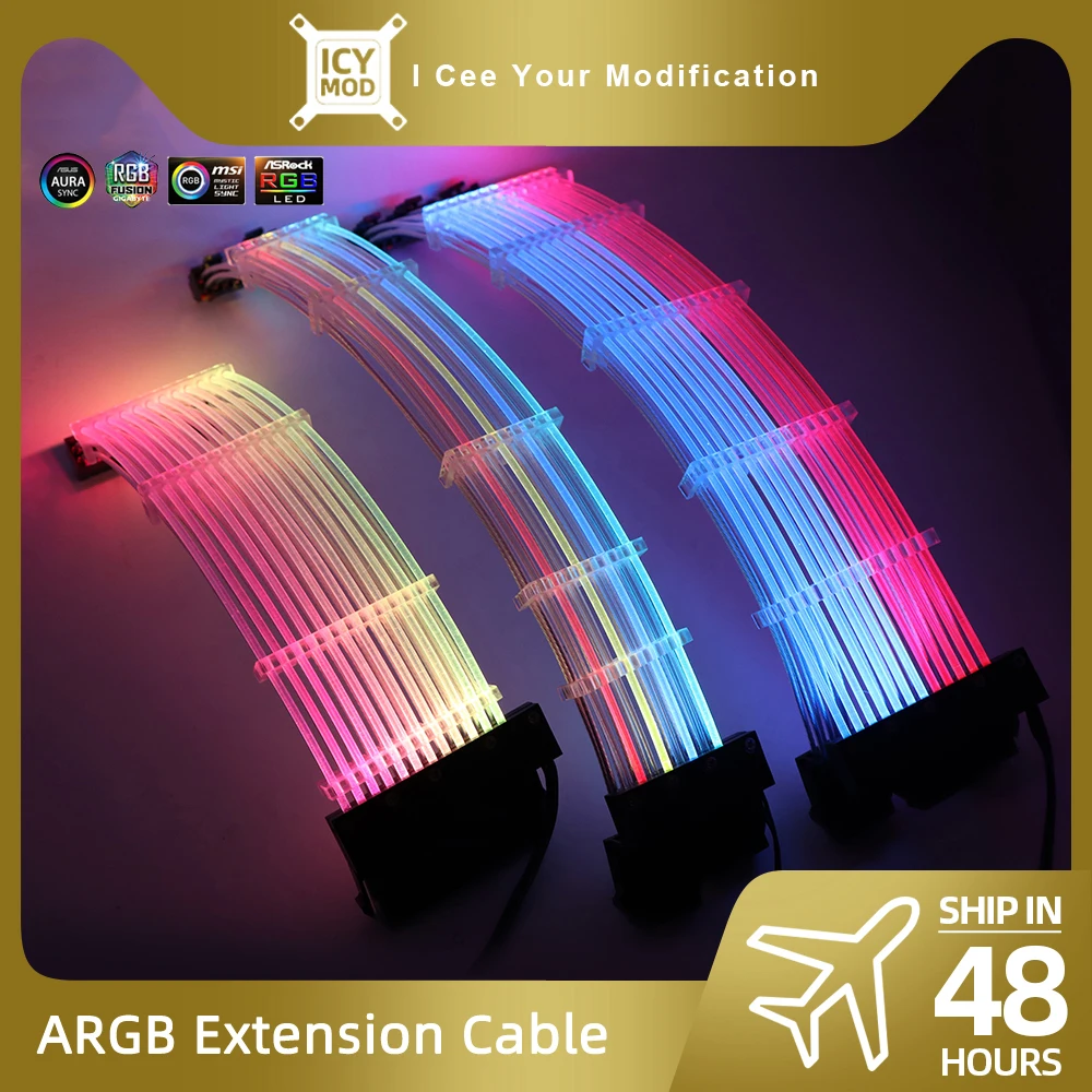 Rainbow Case Lighting Strip Cabo de Extensão Argb Gpu 8pin Rainbow Strip Mais Strimer 24pin Mobo Vga Mais + Rgb Extender Reajuste Gamer