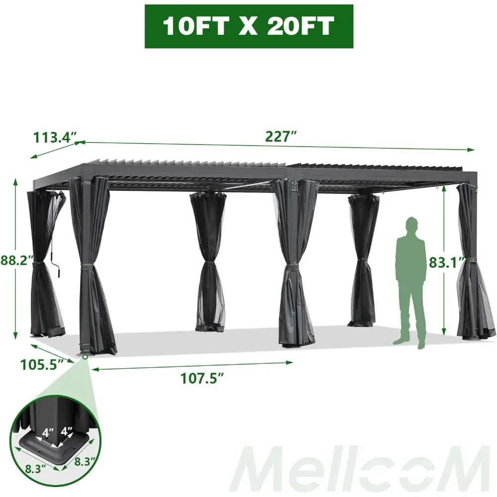 A Louvered Pergola 10x20 with Adjustable Louvered Roof 2
