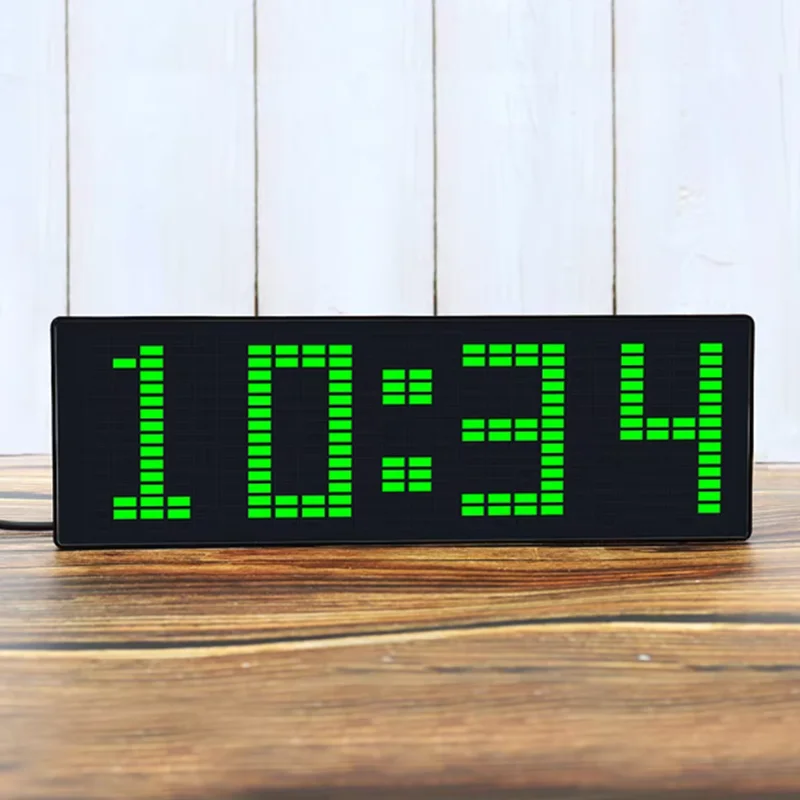 다채로운 LED 음악 스펙트럼 전자 시계 음성 제어 리듬 조명 1624 RGB 오디오 픽업 주변 소음 레벨 표시기