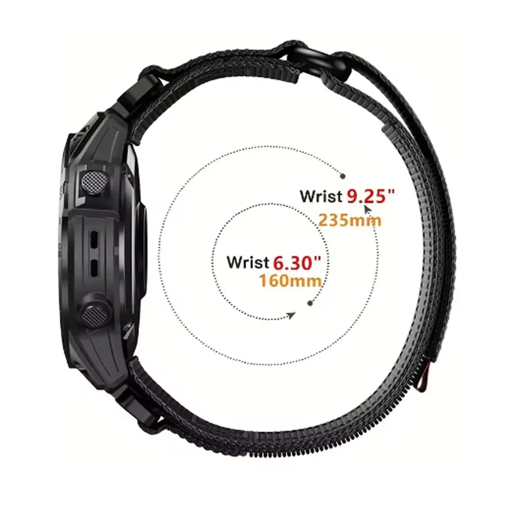 Quickfit Nylon Watchband Bracelet - Adjustable 22mm to 26mm Strap