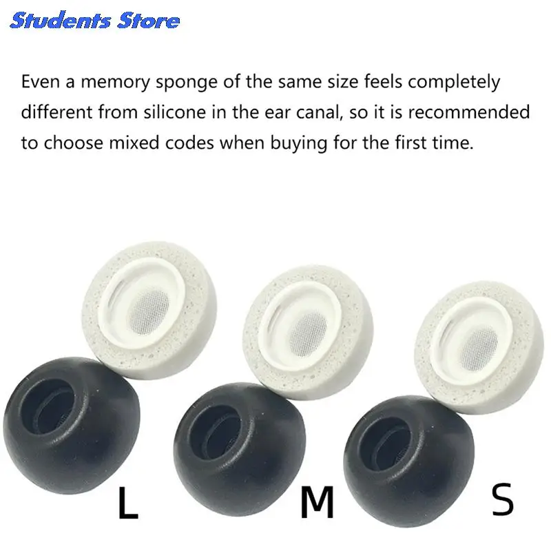  Lanwow - Almohadillas de espuma viscoelástica para AirPods Pro.  Almohadillas de silicona sin dolor. Antideslizante. Se adaptan al estuche  de carga, tres pares (S/M/L, negro) : Electrónica