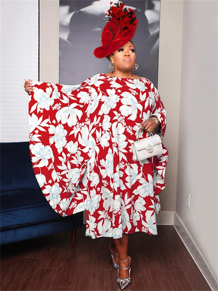 Wmstar Plus Size Party Dresses for Women Clothes Printed Loose Elegant Maxi Dress Africa Birthday Outfits Wholesale Dropshipping