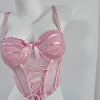 Japon Sexy ensemble de Lingerie Lolita Kawaii rose blanc à lacets adulte Cosplay femmes soutien-gorge ensemble de sous-vêtements fille vêtements de nuit 4
