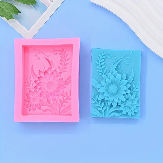Silicone Square Daisy Flower Fondant Molds Handmade Chocolate Candy Moulds for DIY Craft Art Soap Candle Making Cake Decoration