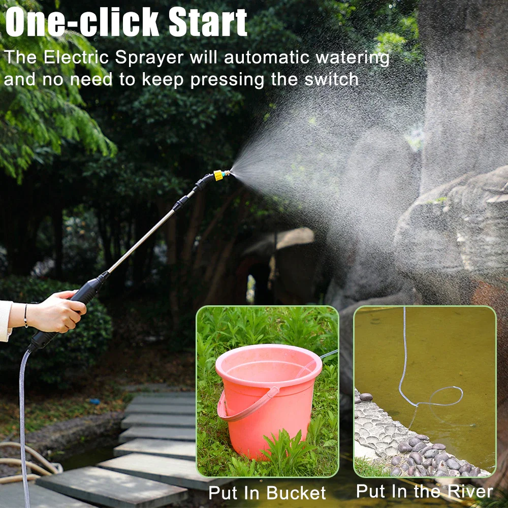 Powered Garden Sprayer Can 5L Lawn Water Sprayer USB Rechargeable Handle Portable Electric Garden watering Bottle supplies