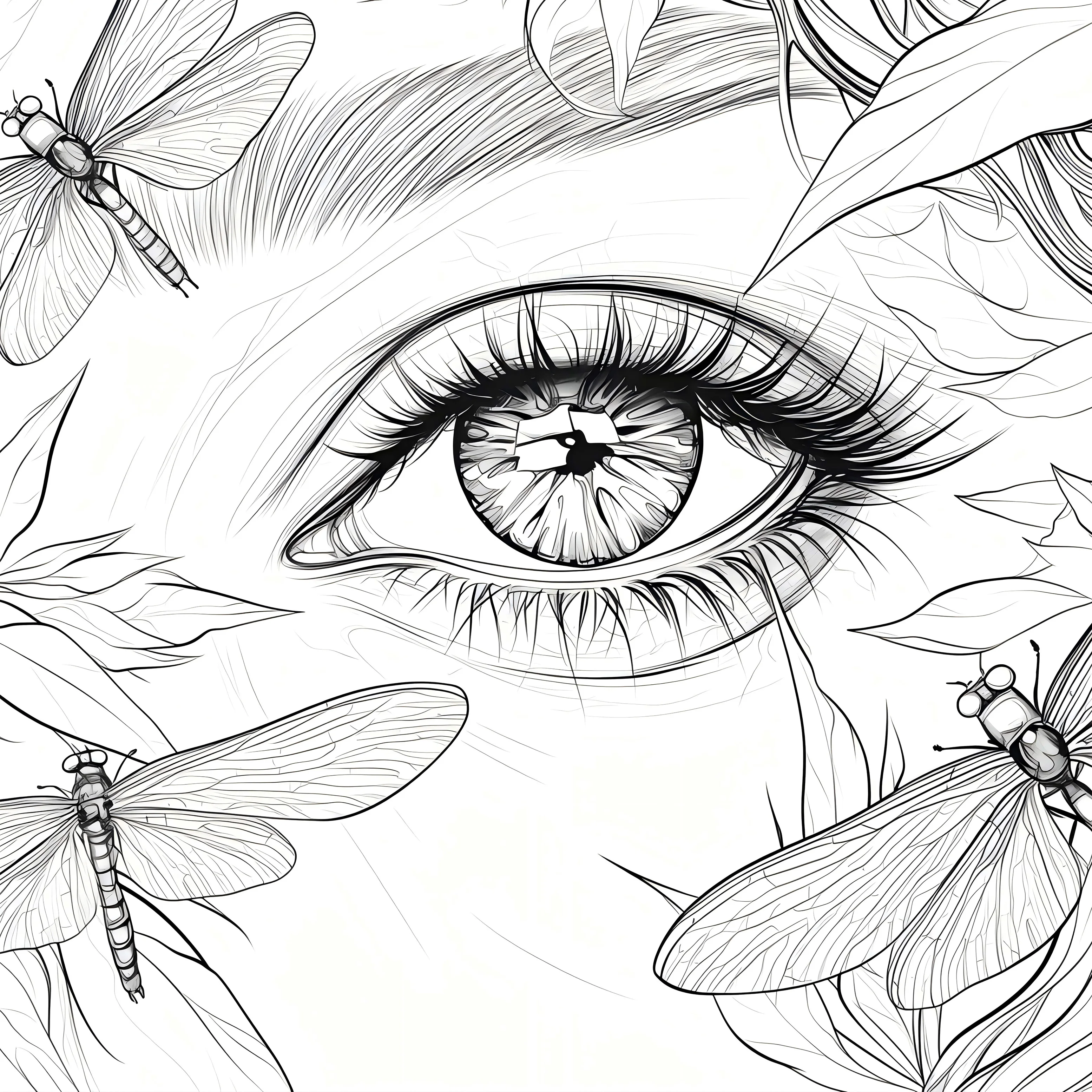 Close Up Of Eyes Colouring Book Adult Picture Book 6