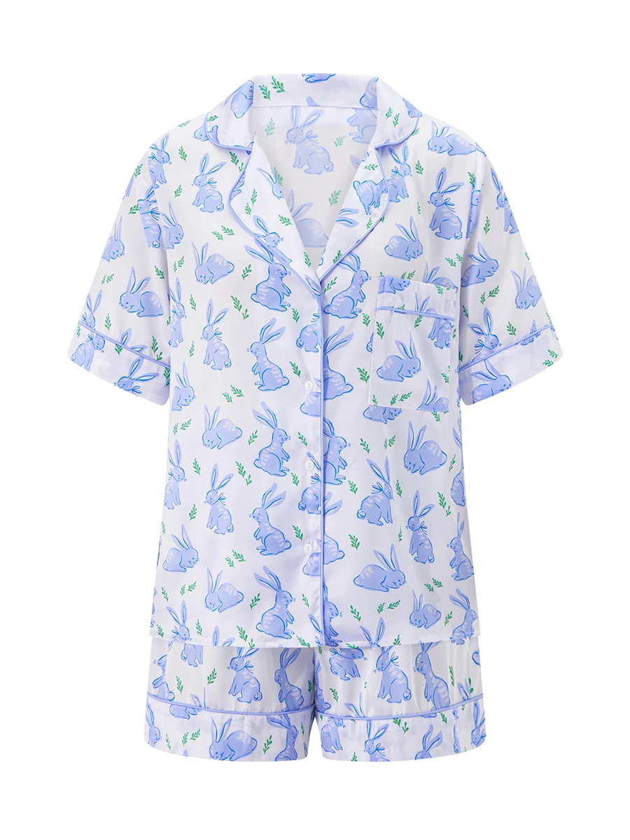 Women s Pajama Set Floral Print Long Sleeve Button Down Top with Matching Pants Sleepwear Loungewear Set