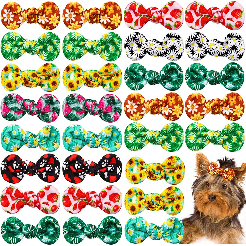 2023 New Handmade Dog Bows For Dogs Pets Hair Clip Small Dog Cat Hair