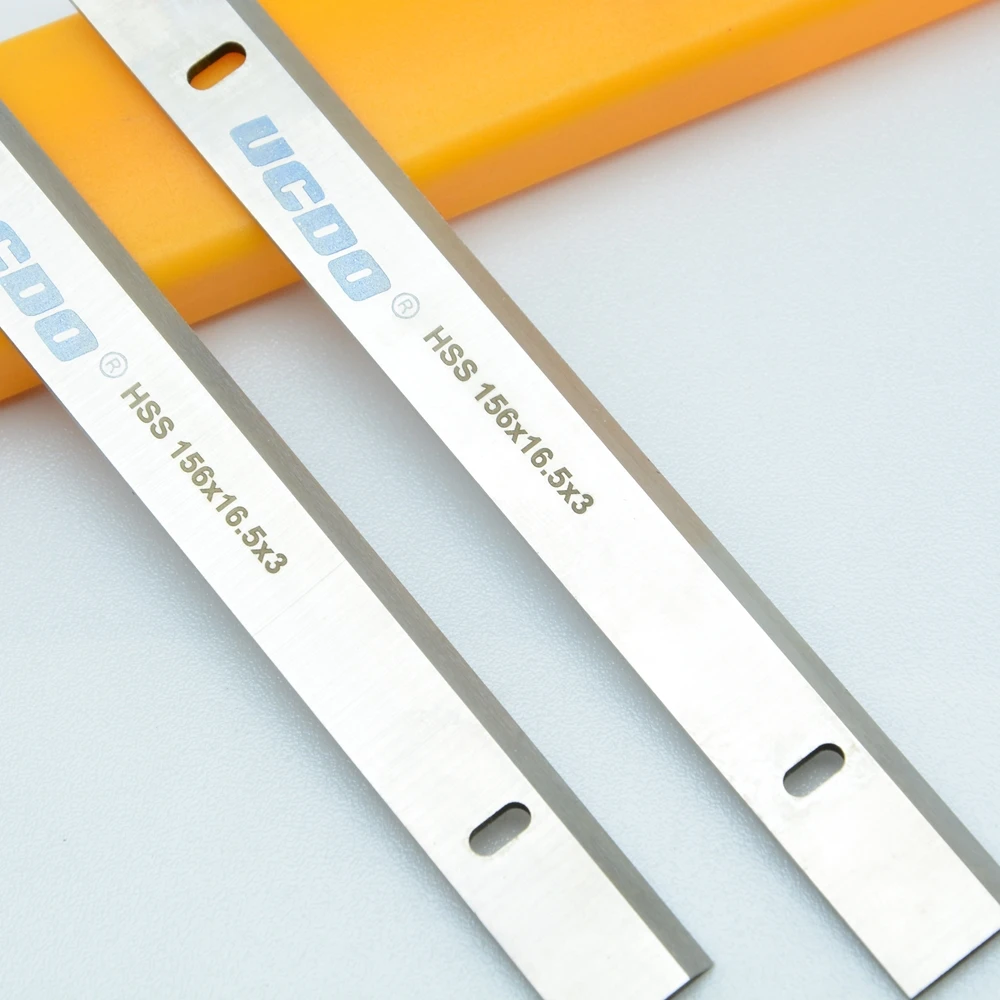HSS Thickness Planer Blade Wood Planer Knife 6" 2pcs 156x16.3x3mm for Woodworking Power Tools Accessories