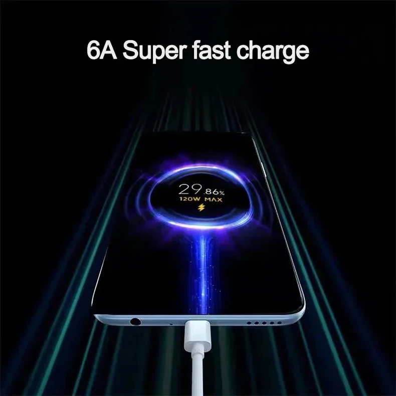 Original 120W USB Turbo Fast Charging Cable For Xiaomi mi 15 14 13 12 11 6A 67W Type C Cable Redmi Note 10 9 8 7 Pro K70 Poco X6