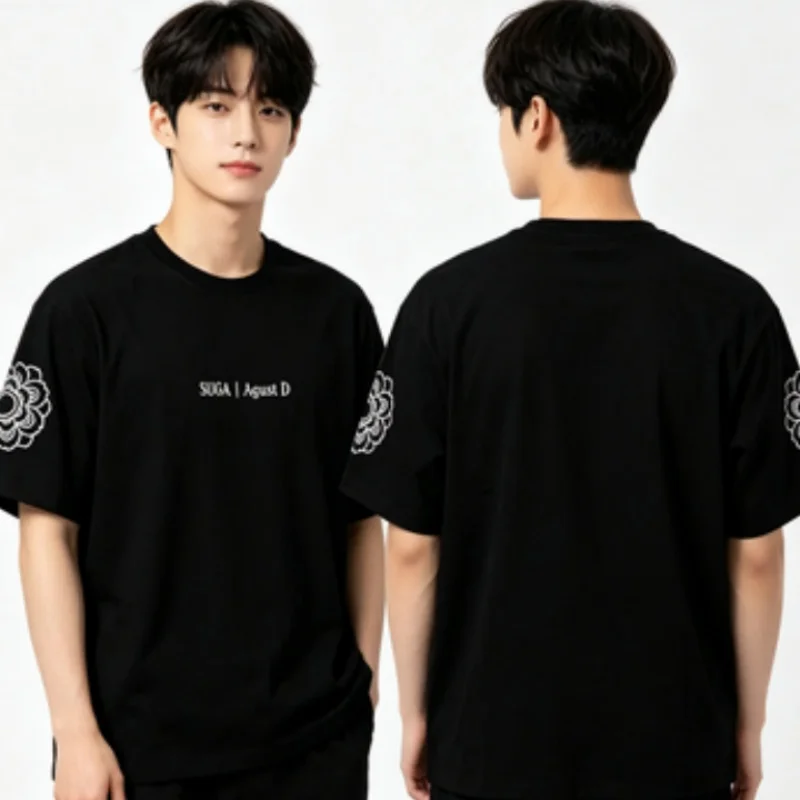 2026 Sommer Heißer Verkauf Mode T-Shirt Kpop Suga Agust D D-DAY Print T-Shirt Streetwear Lässiges Sport-Kurzarmshirt für Fan-Geschenke