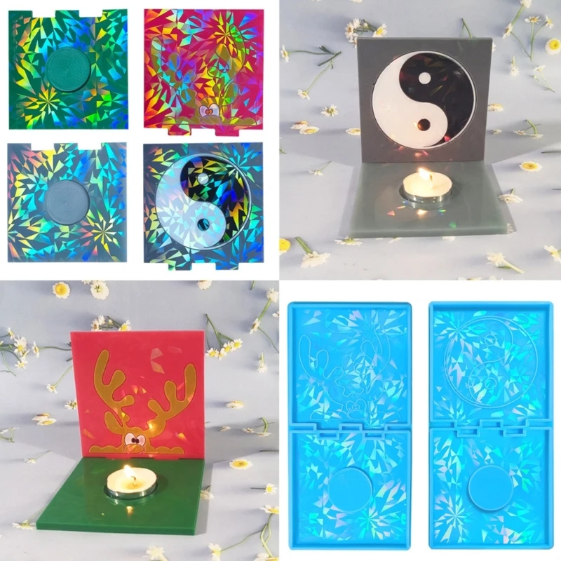 

Handmade Round Mirror Candle Holder Mold Teas Wax Cup for Blessing Ceremony