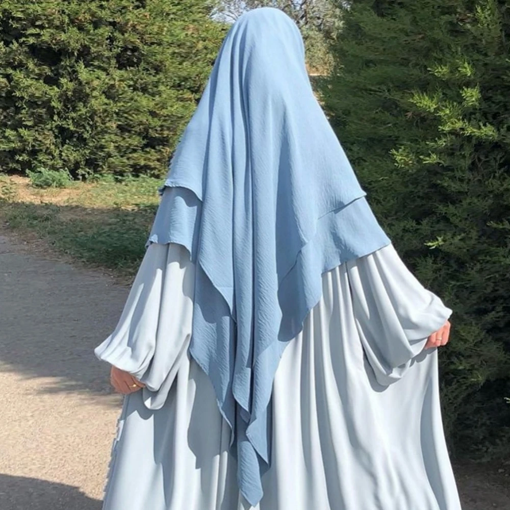 Islamic Prayer Hijab Khimar Muslim Women Niqab Ramadan Overhead Solid Color Middle East Arab Nigeria Turkey Dupattas