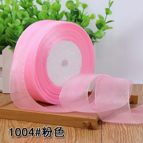 Red Organza Ribbon for DIY Crafts, Wedding Decoration & Gift Wrapping - 50 Yards