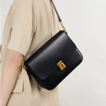 Burminsa Borse a tracolla piccole in vera pelle di vacchetta per donna Borse da donna quadrate di lusso con borsa di tendenza del designer 2025 1