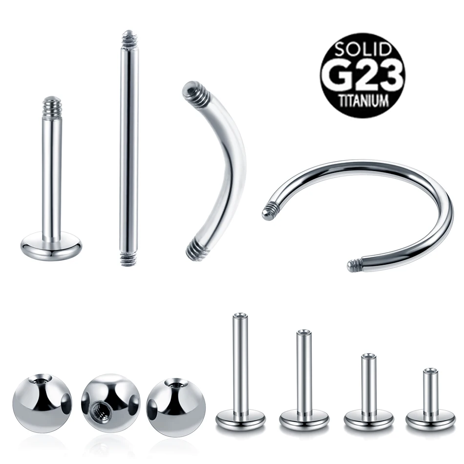

10Pcs/Set Titanium Screw Piercing Balls for Belly Eyebrow Tongue Pircing Replacement Accessories Labret Tongue Nose Ear Studs