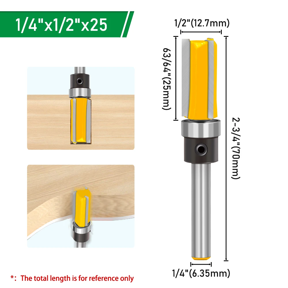 LAVIE 1 Stück 1/4 Zoll Schaft 3-Muster-Fräser mit Lagern, Holzbearbeitungsfräser für Holz, Fräser C07013Z31325Y – Detail 4